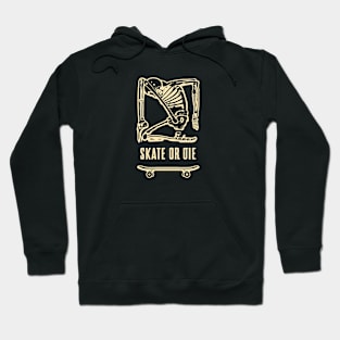 Free Skeleton Skate or Die (sepia) Hoodie